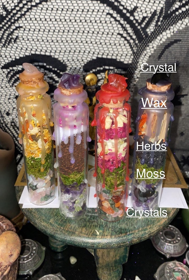 Custom Dry Herb Spell Jar: Crystals, Herbs, and Flowers image 7