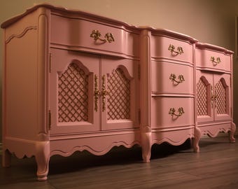 cute pink dresser Ameriwood Home Queensbury 6-Drawer in Pink Dresser 33.5 in. H x 55.3 in. W x 16.1 in. D HD18403