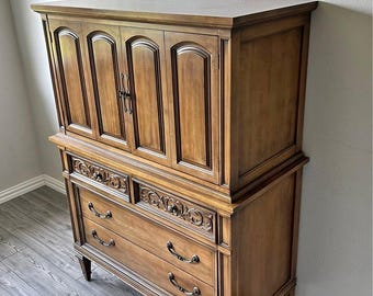 Large Charming Chest of Drawers | Ornate Vintage Furniture | Scroll Style Drawer Fronts | French