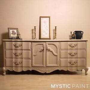 SOLD** Beige 9-Drawer French Provincial Dresser, Buffet, Side-Board, Vintage Dresser, Victorian Furniture, Cream/Gold, FREE SHIPPING!!!