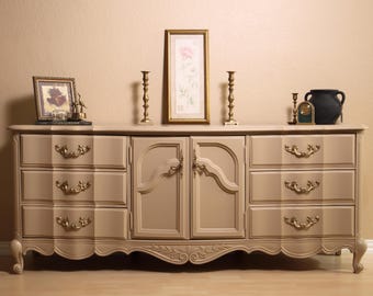 Sold  ·  Beige 9-Drawer French Provincial Dresser, Buffet, Side-Board, Vintage Dresser, Victorian Furniture, Cream/Gold, FREE SHIPPING!!!