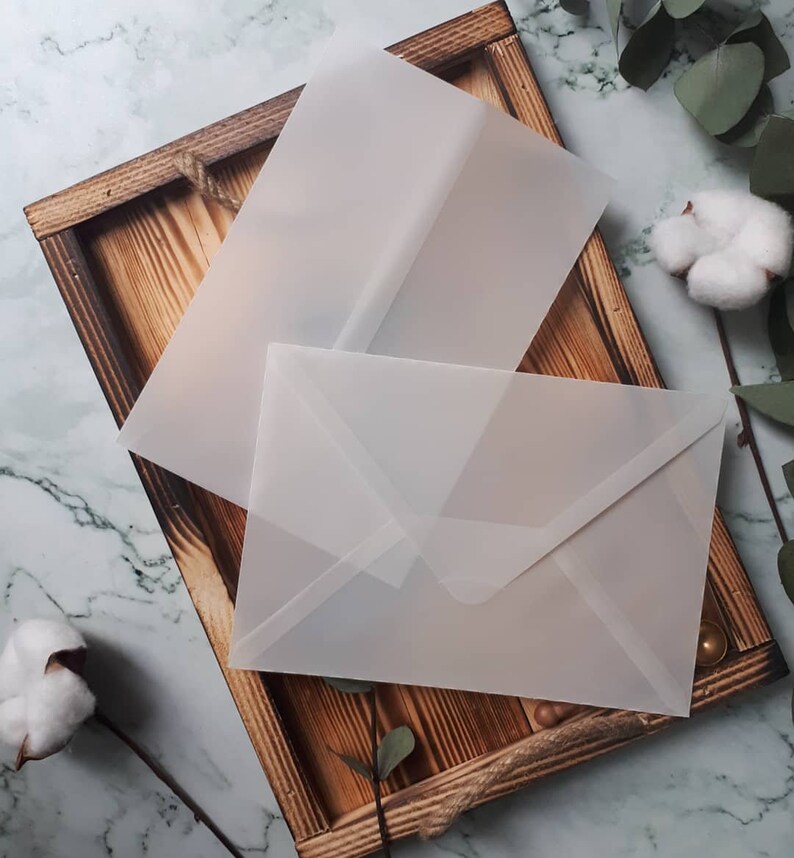 Vellum envelopesVellum jackets Vellum Jacket For 5x7 Wedding Etsy