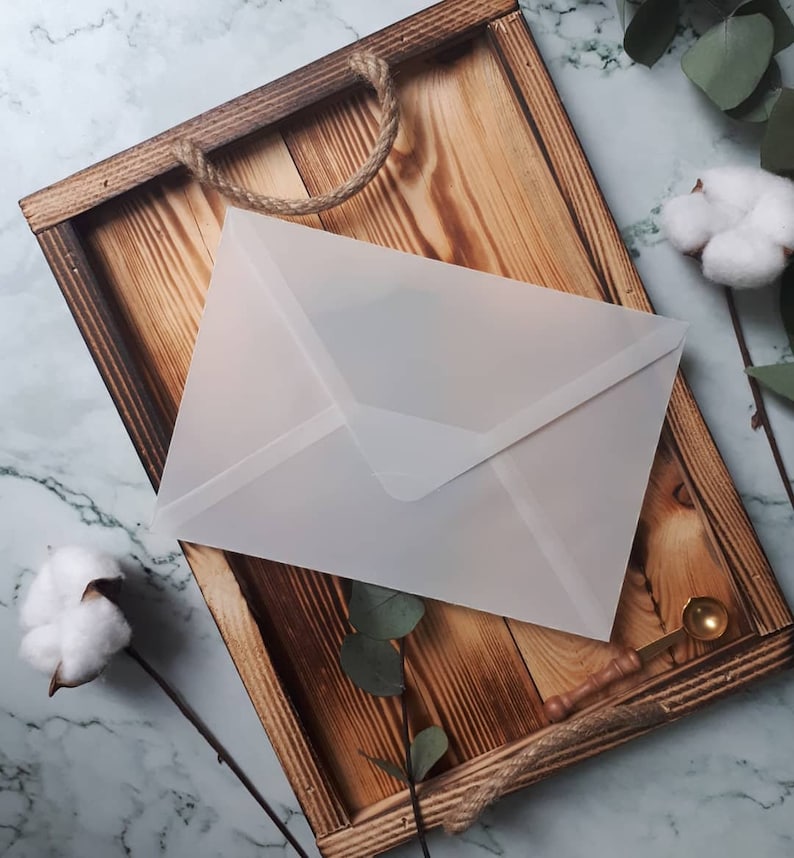 Vellum envelopesVellum jackets Vellum Jacket For 5x7 Wedding Etsy