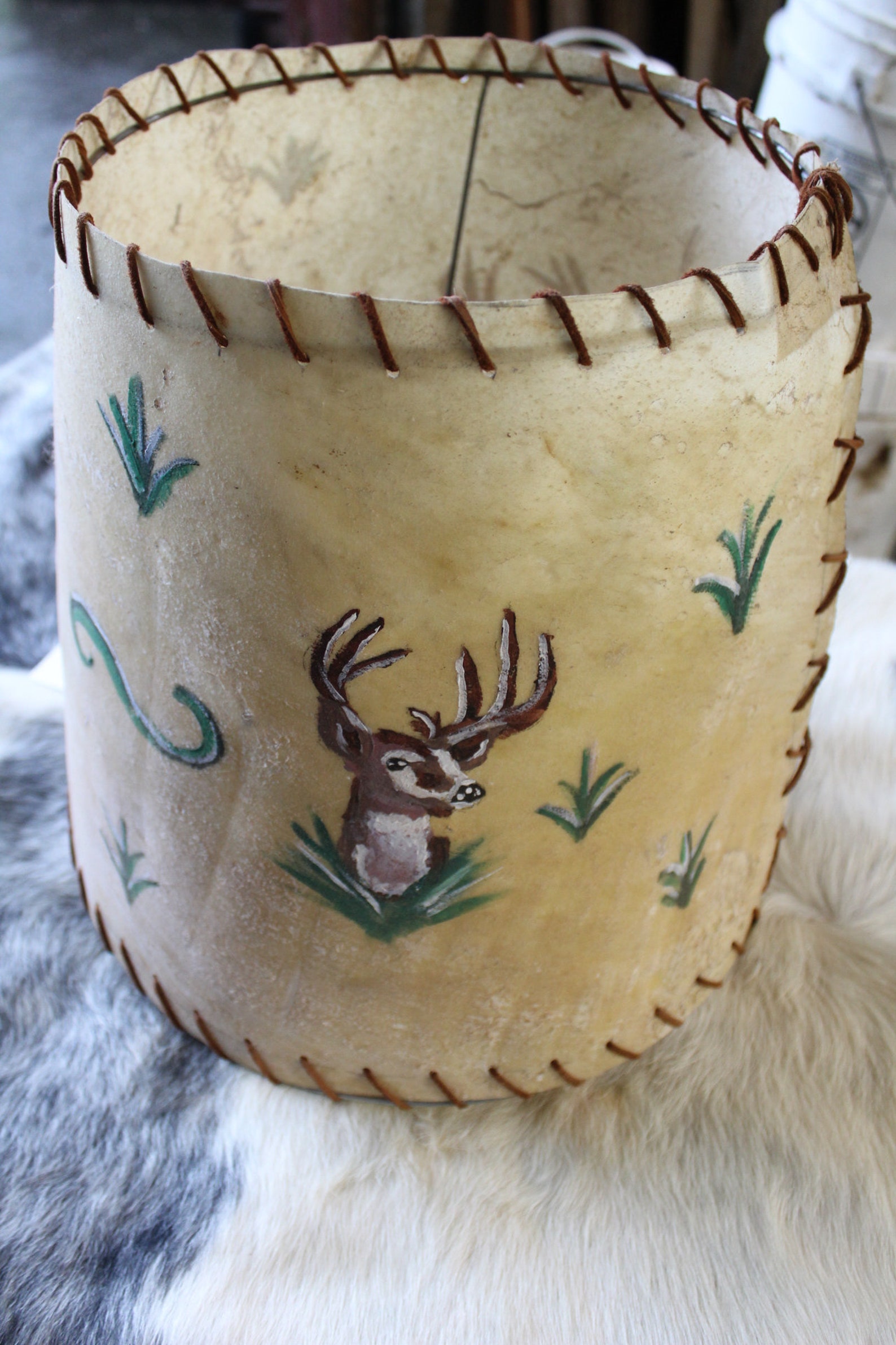 Deer Rawhide Lamp Shade 10x14 Etsy