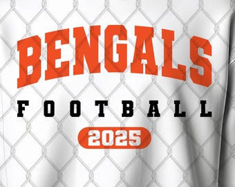 Mascota de fútbol de los Bengals 2025 (Svg), Bengals PNG (descarga digital por sublimación), Bengals Nation Spirit (descarga instantánea)