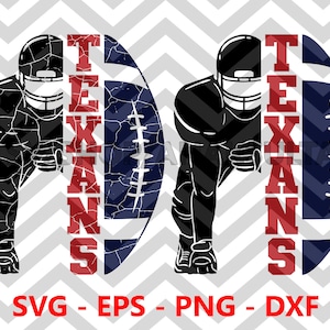 Texans Bundle Distressed Football Half Player svg, Texans Team svg, Football Player svg, Half Player svg