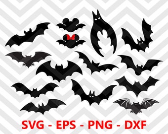 Bat SVG, Bat Svg Silhouette Cut Files, Vector Bat Clipart, Bat Svg Dxf Dxf Png