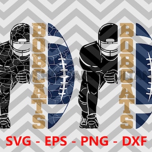 Bobcats Bundle Distressed Football Half Player svg, Bobcats mascot Team for cricut Cutting File, png iron on Heat transfer and sublimation