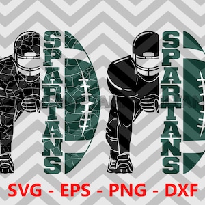Spartans Bundle Distressed Football Half Player svg, Spartans Team svg, Football Player svg, Half Player svg, svg for shirts, ANS012
