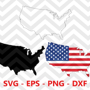 USA Map Svg, USA Map Svg Silhouette Cut Files, Vektor United States of America Clipart, United States of America Svg Dxf Dxf Png
