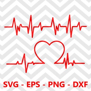 Heart Beat SVG, Heart Beat Svg Silhouette Cut Files, Vector Heart Beat Clipart, Heart Beat Svg Dxf Dxf Png
