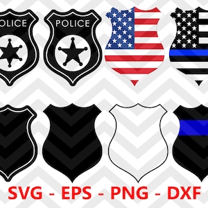 Police Badge Outline Bundle SVG, Police Badge Svg Silhouette Cut Files, Vector Police Badge Clipart, Police Badge Svg Dxf Dxf Png