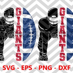 Giants Bundle Distressed Football Half Player svg, Giants Team svg, Football Player svg, Half Player svg