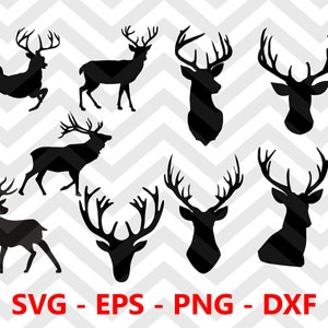Deer SVG, Deer Svg Silhouette Cut Files, Vector Deer Clipart, Deer Svg Dxf Dxf Png