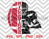 Ricebirds Distressed Football Half Player svg, Ricebirds Team svg, Football Player svg Clipart Logo png, Svg File For Cricut