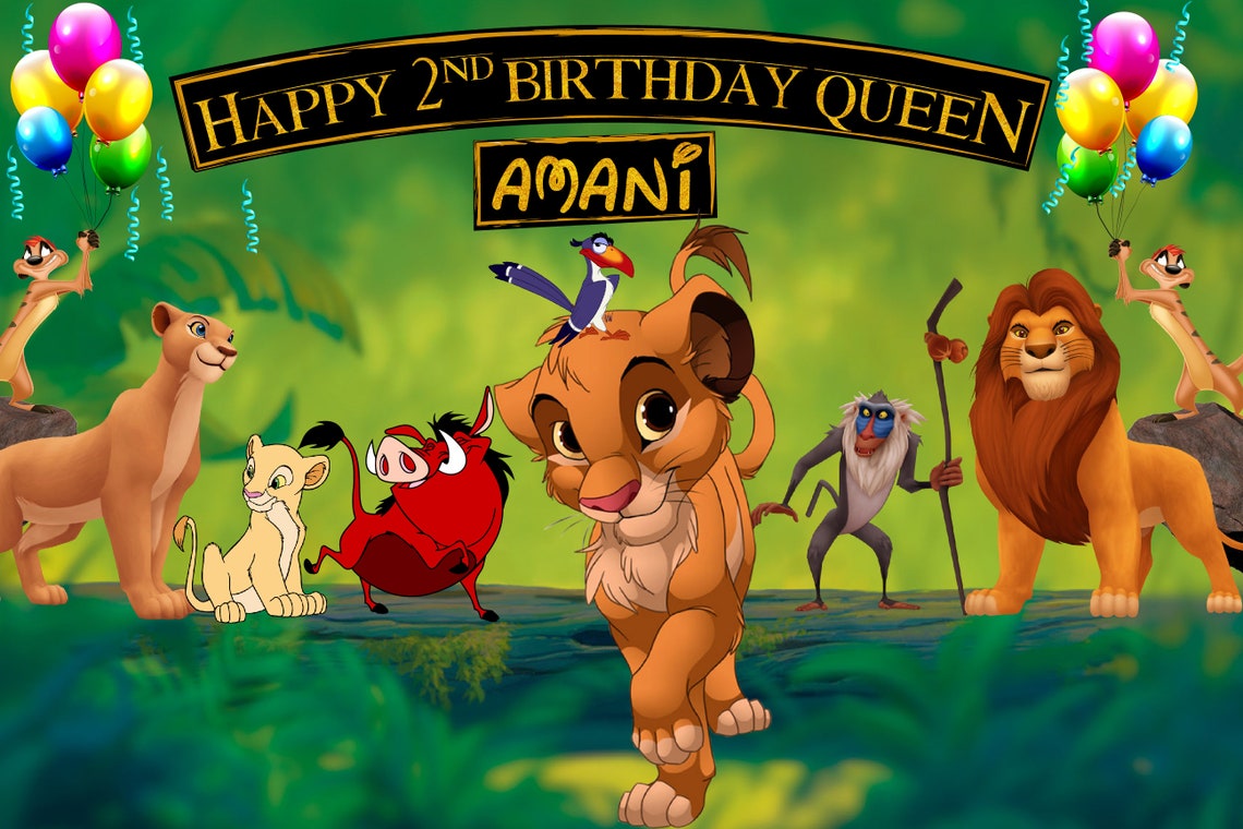 Personalize Banner Lion King Birthday Backdrop for Boys &amp; | Etsy