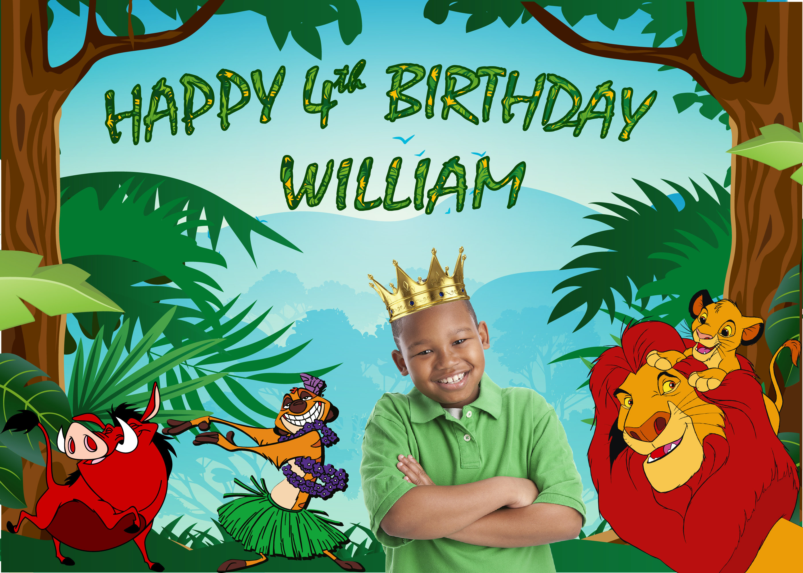 Birthday Lion King Banner Personalize Backdrop Photo | Etsy