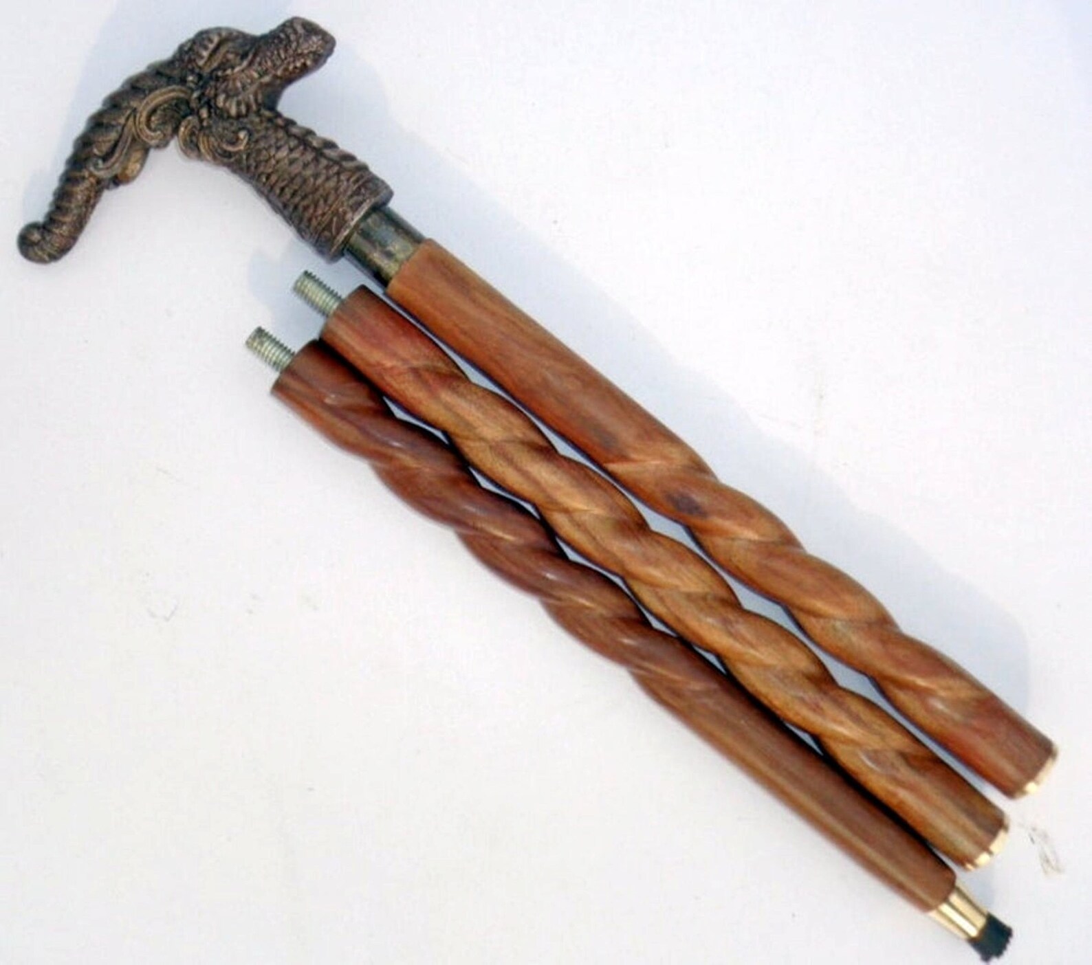 Cane Brass Handle Antique Style Victorian Cane Wooden Walking Etsy