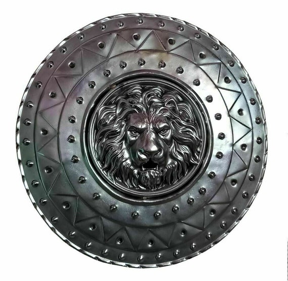 Silver Metal Round Shield Historical Lion Face Shield Steel Armor Shield  Knight Larp Spartan Armour Shield Roleplay Costume - Etsy