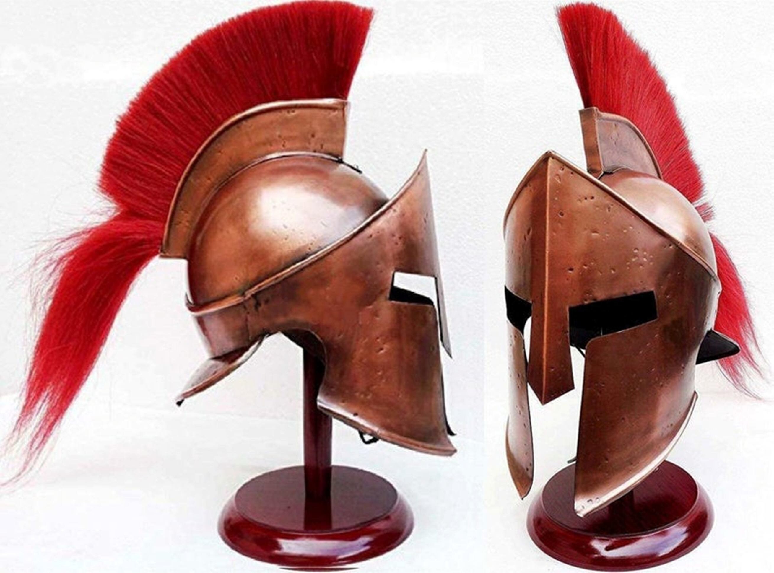 Greek 300 Spartan Helmet Steel Armor Spartan Helmet Red Plume Etsy