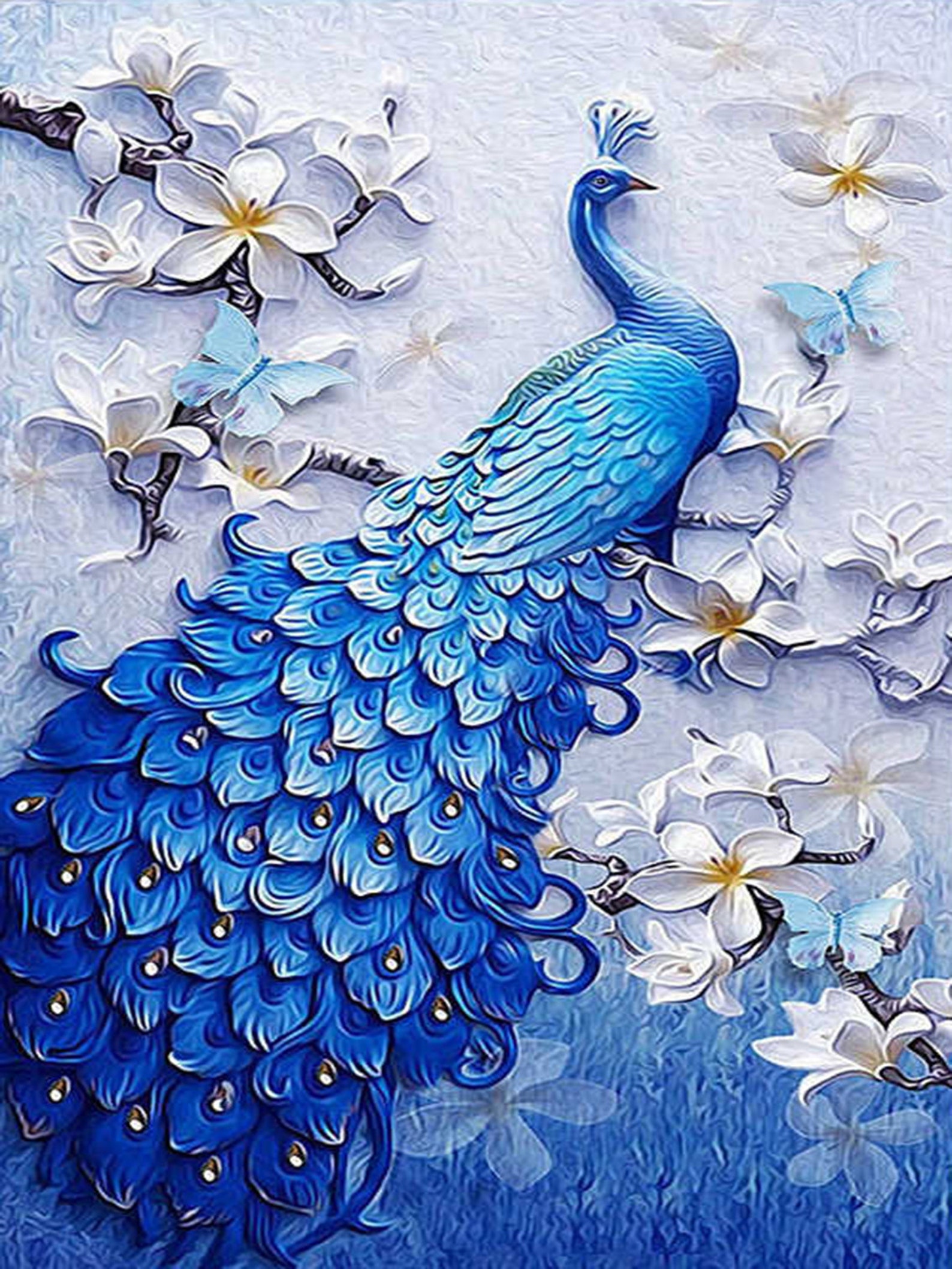 5D DIY Full Drill Square Round Diamond Painting Kit Peacock | Etsy