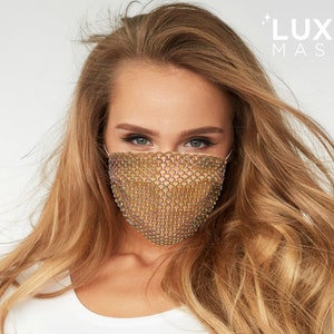Rhinestone Face Mask, Breathable Lightweight Mesh Face Mask with Bling & Crystals image 8