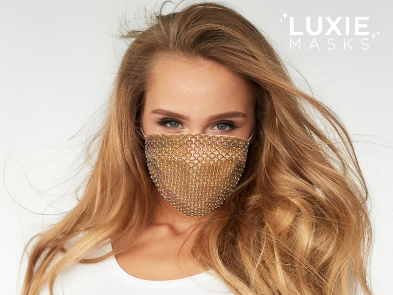 Rhinestone Face Mask, Breathable Lightweight Mesh Face Mask with Bling & Crystals image 8