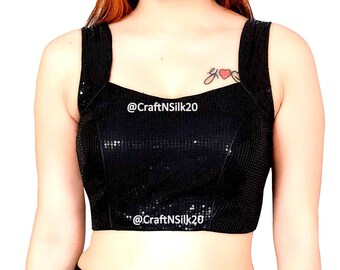 black sequence blouse