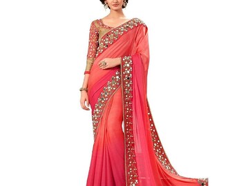 mirror work fancy saree with price