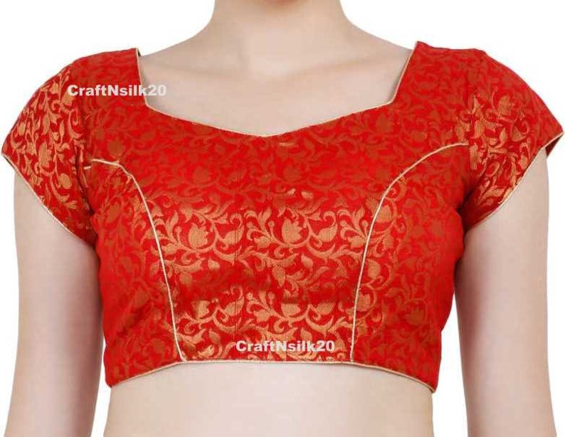 Crop Top, Sari Blouse Ready made Party wear Saree Blouse Ready to Wear Red Saree Blouse Indian Ready made Blouse Stitched Blouse