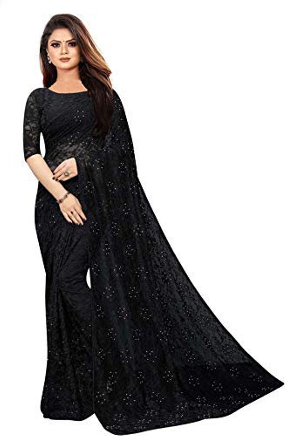 black net party wear saree