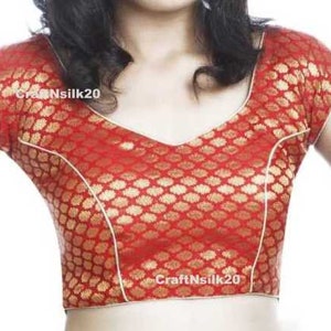 Crop Top, Sari Blouse Ready made Party wear Saree Blouse Ready to Wear Red Saree Blouse Indian Ready made Blouse Stitched Blouse