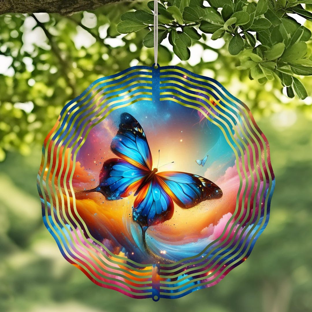 Butterfly Wind Sim Butterfly Wind Spinner - Vibrant Double-sided Metal Garden Decor - Etsy