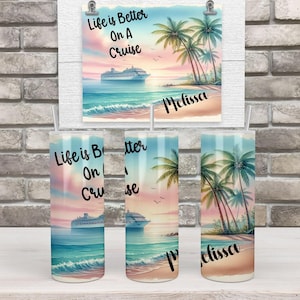 Life is Better on A Cruise Tumbler, Personalized Girls Trip Tumbler, Vacation Tumblers, Cruise Cups, Cruise Crew Gifts, Group Cruise Tumbler