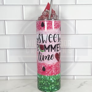 Watermelon Tumbler Cup, Sweet Summer Time, 3d Lid Tumbler, Unique Gifts for Women, Vacation Tumbler with Straw, 3d Ice Tumbler, To Go Cups