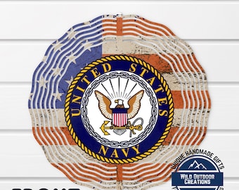 Navy veteran Wind Spinner, Design der amerikanischen Flagge (10-Zoll im Freien)