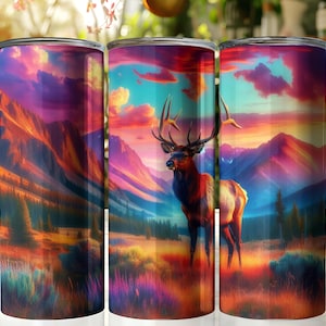 Majestic Elk Tumbler: 20oz Stainless Steel Wildlife Drinkware