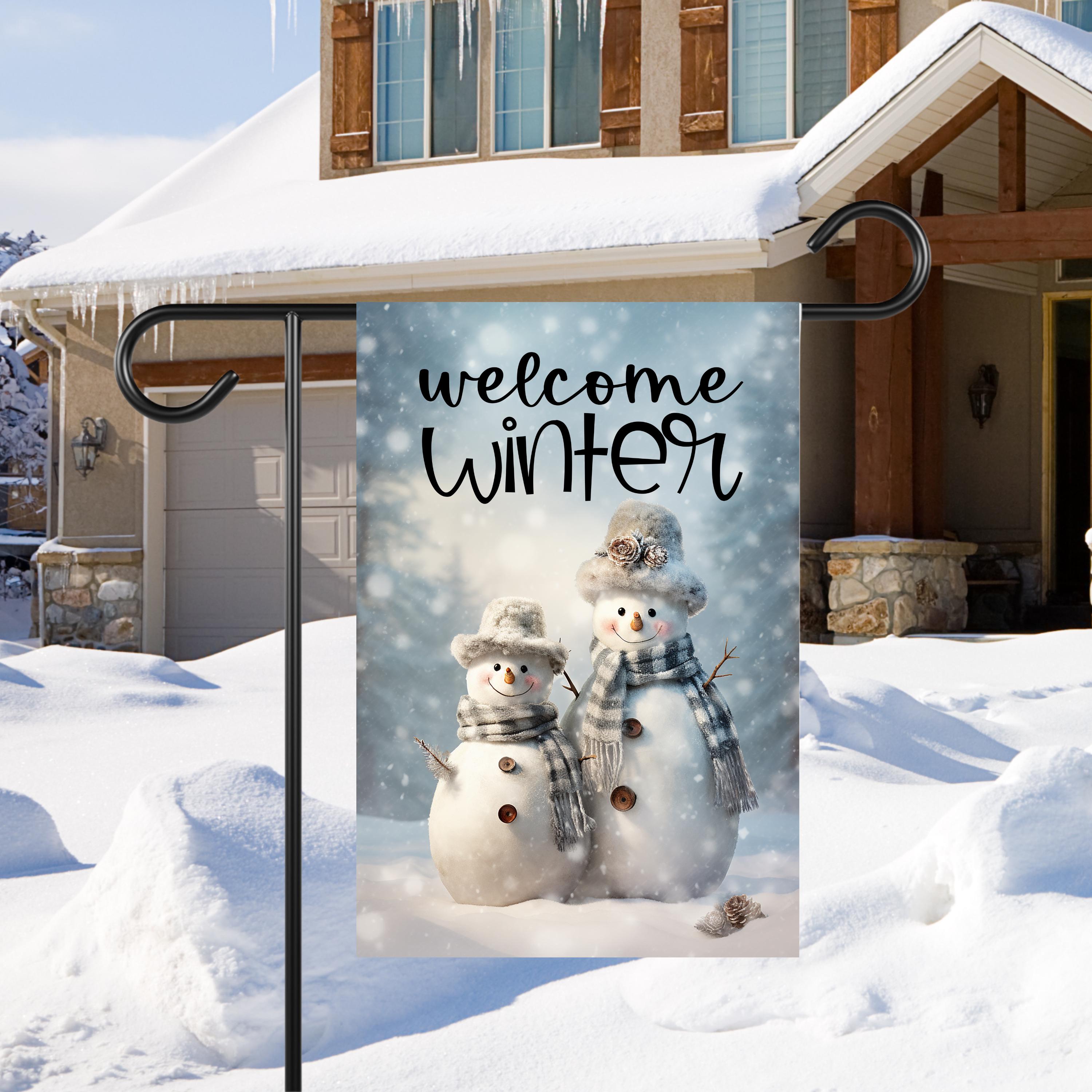 Wintergartenflagge Schneemann – Doppelseitig, Wetterfest, 30,5 X 45,7 Cm, Für Terrasse & Garten