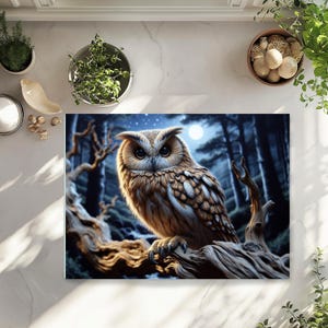 Tempered Glass Owl Cutting Board  Unique Kitchen Decor  Gifts for Owl Lovers  Nature-Inspired Housewarming Gift