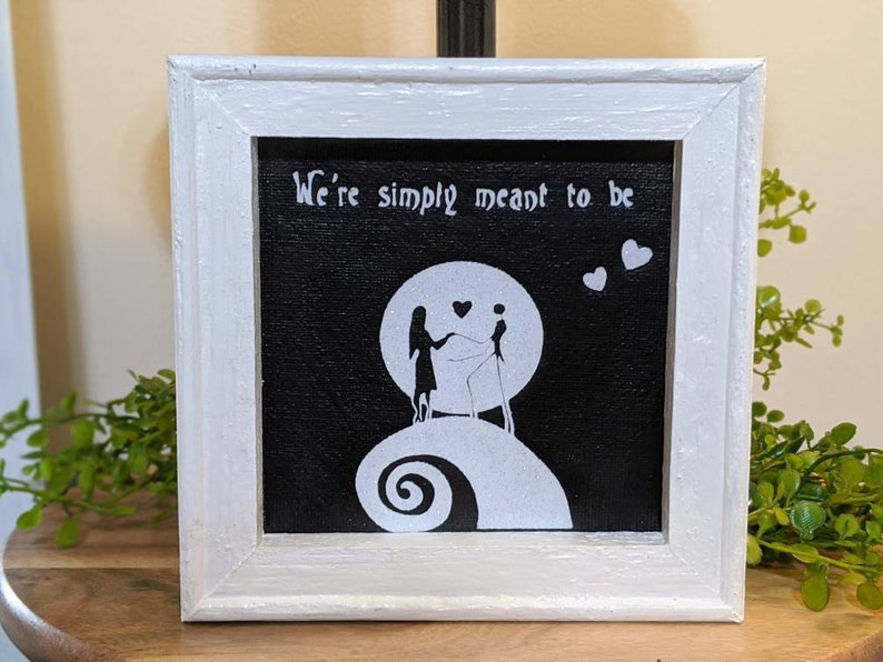 Nightmare Before Christmas Jack and Sally Canvas We/'re Simply Meant to be Jack and Sally Nightmare Before Christmas Tiered Tray Decor