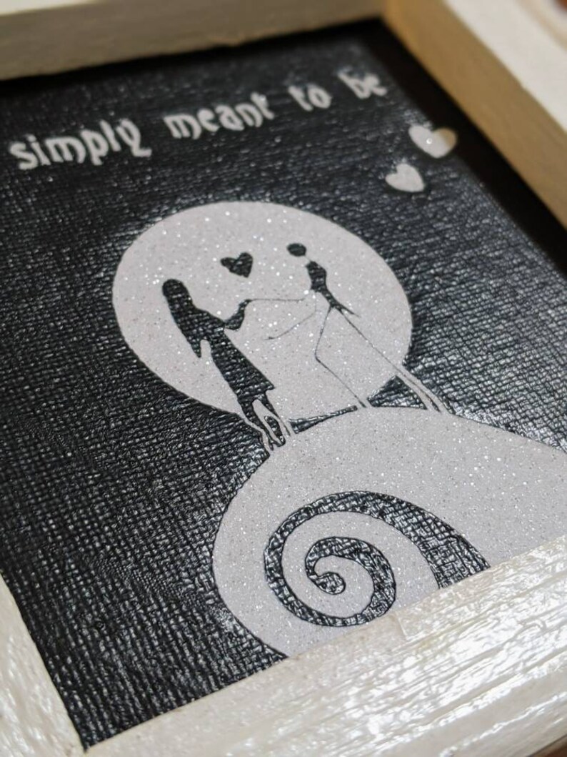 Nightmare Before Christmas Jack and Sally Canvas We/'re Simply Meant to be Jack and Sally Nightmare Before Christmas Tiered Tray Decor
