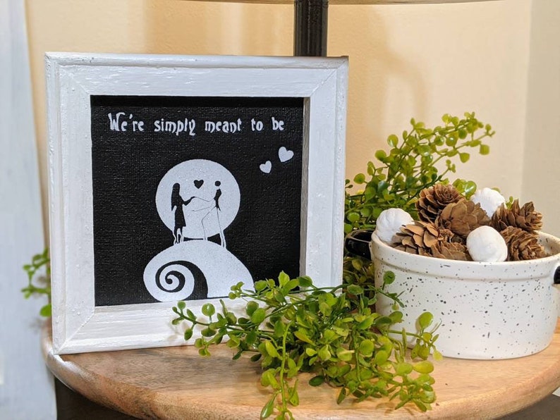 Nightmare Before Christmas Jack and Sally Canvas We/'re Simply Meant to be Jack and Sally Nightmare Before Christmas Tiered Tray Decor