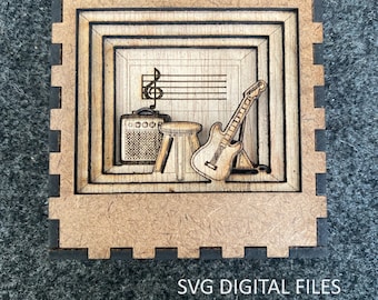 Archivos de corte láser SVG Music Shadow Box