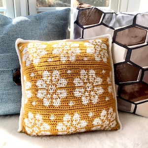 Marigold Pillow - Mother&#39;s Day - Spring - Easter - Crochet Home Décor
