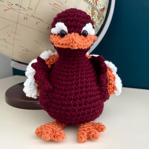 Hokie Bird - Virginia Tech - Go Hokies! - Gokies - Amigurumi Crochet