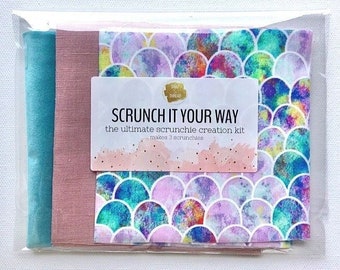 The Ultimate Scrunchie DIY Kit - Scrunch It Your Way - Pink Mermaid Turquoise
