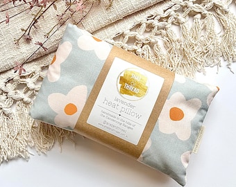 Heat Pillow - Blue Retro Daisy - Heat Pack - Heat Pad - Heat Bag - Lavender - Extra Large