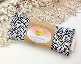 Eye Pillow - Black and White Dots - Lavender - Linseed - Relaxation - Yoga