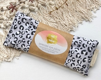 Eye Pillow - Grey Leopard - Lavender - Linseed - Relaxation - Yoga