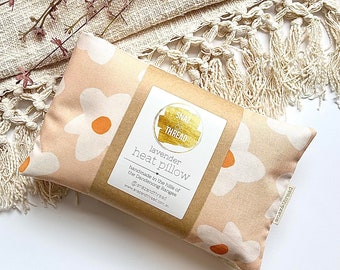 Heat Pillow - Blush Retro Daisy - Heat Pack - Heat Pad - Heat Bag - Lavender - Extra Large